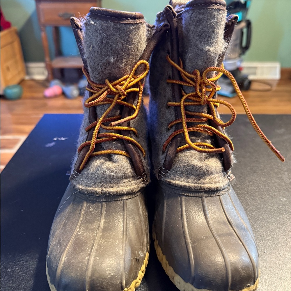 L.L. Bean Gray and Brown Winter Boots